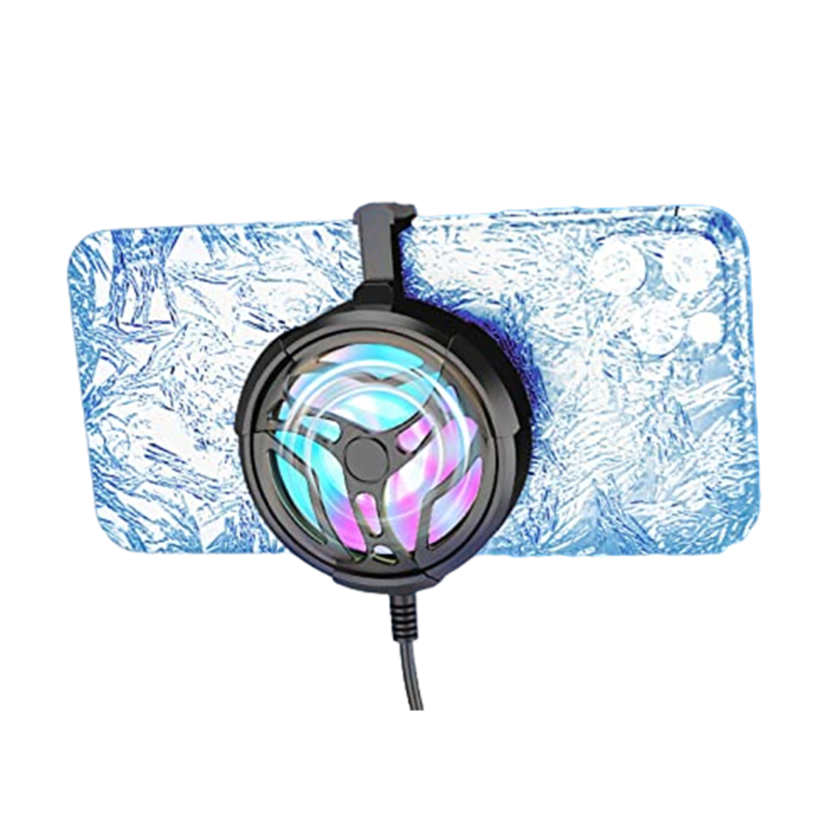 AL01 RGB Phone Cooler Universal Mini Mobile Cooling Fan For Mobile - Portable Adjustable Gamepad Holder Heat Sink Radiator Gaming Fan | Mobile Cooling Phone Radiator Game Cooler System Cooling Fan For PUBG FREEFIRE