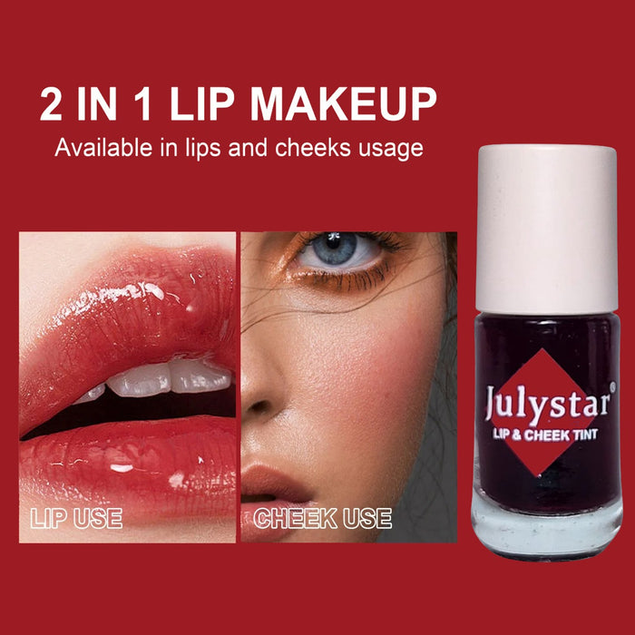 Julystar 2-in-1 Lip & Cheek Tint – Long Lasting Natural Stain for Lips & Cheeks