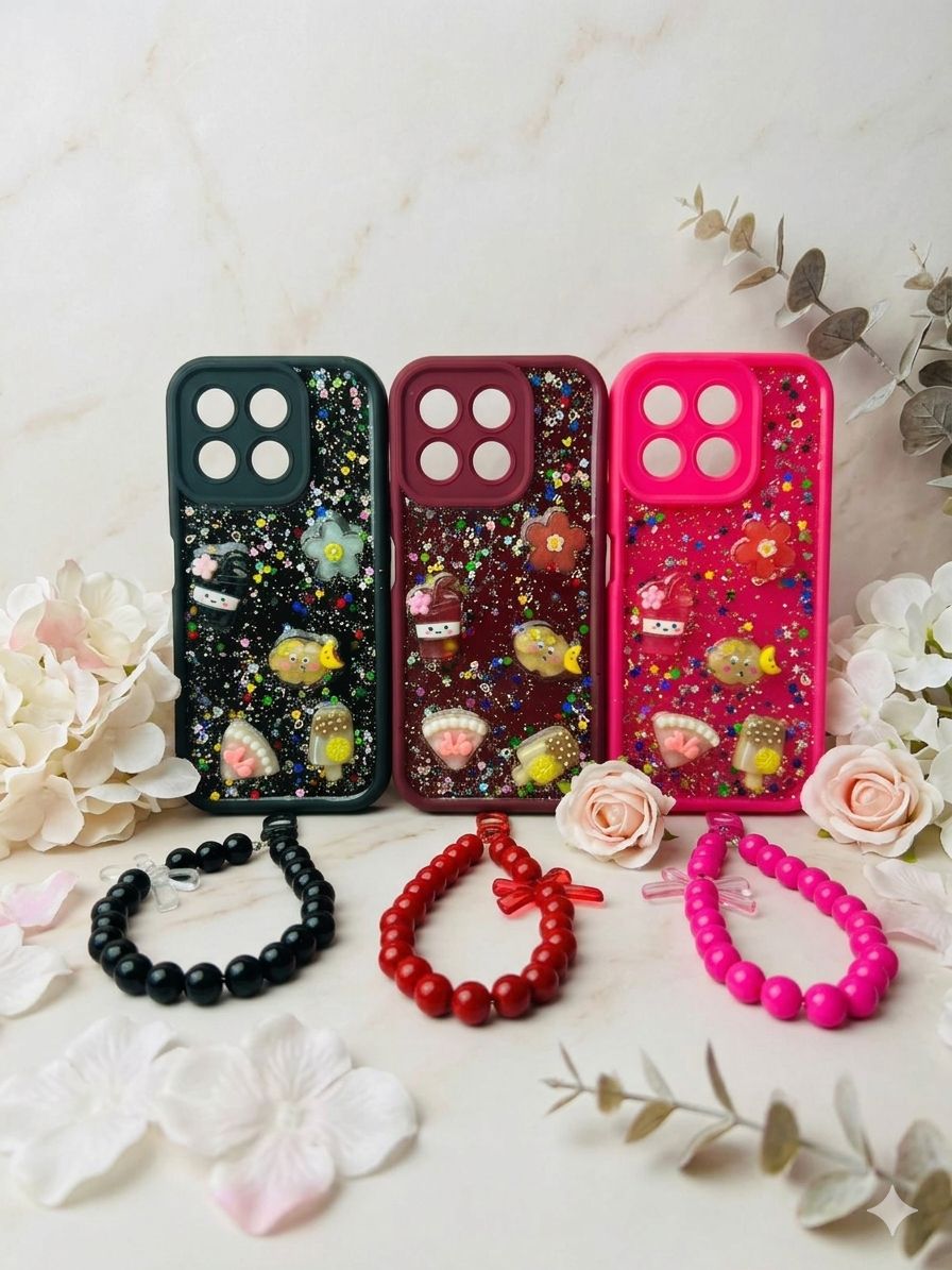 Honor X8B Girls Back Cover With Charm - Luxerey Back Cover - Fancy Doll Flower Butterfly Covers - Charm Cover -Honor X8B Girls Back Cover