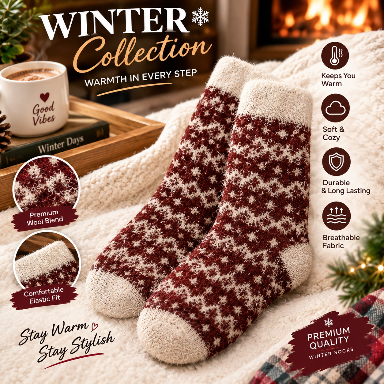 Warm Socks Men Women Winter Socks Thick Thermal flees socks