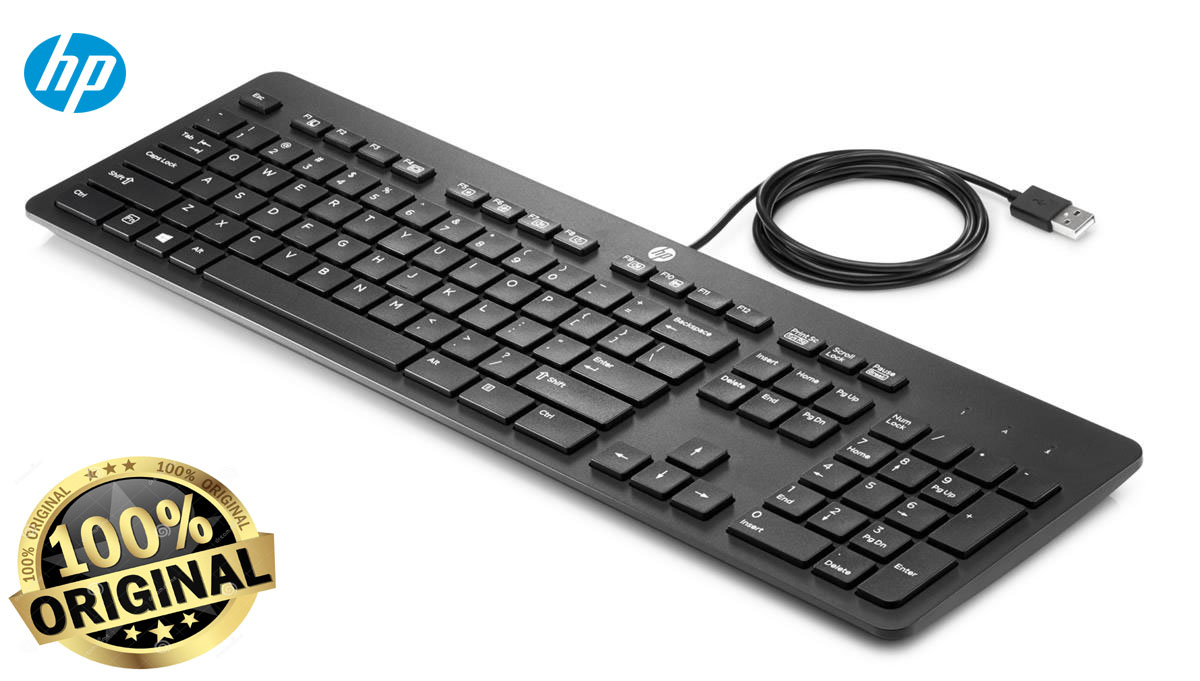 Keyboard (wired) for pc & laptop 100% orignal HP USB Slim Business Keyboard Refurb