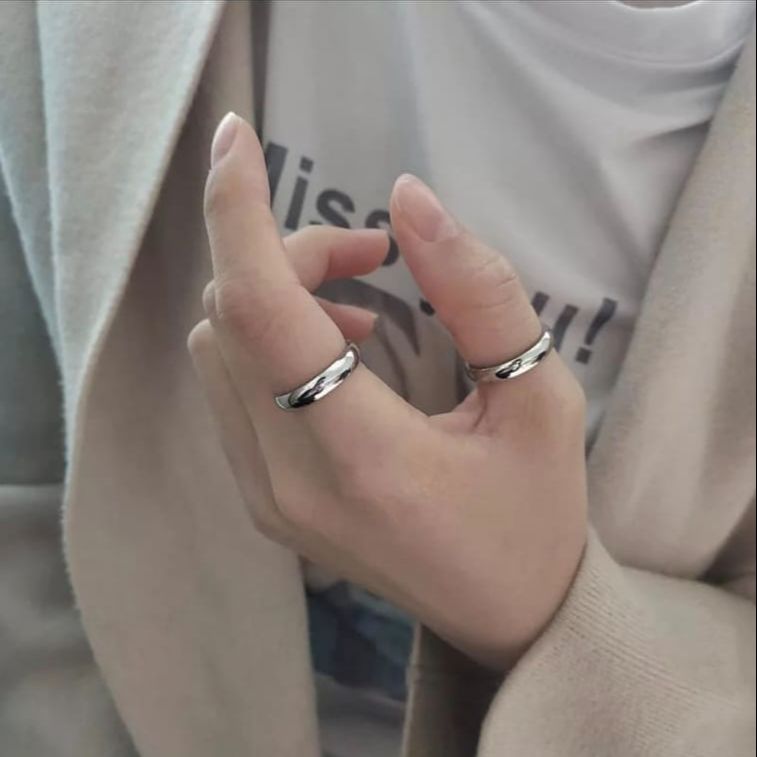 AlRashid Shopping Store Couple Ring In Silver For Man & Woman Best Gift For Newly Married Couple & Engagement Pack Of 2