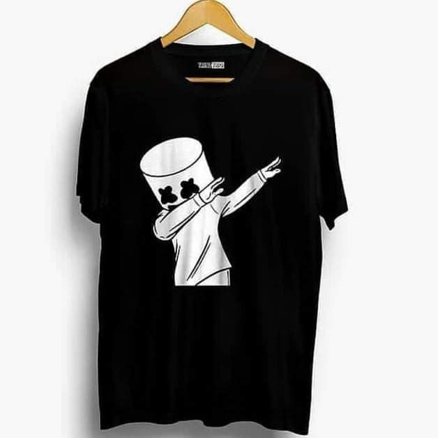 New Marshmalo Printed T-Shirt For Men Half Sleeves Round Neck Trendy T-Shirt - Stay Stylish With A Marshmallow Printed T-Shirt