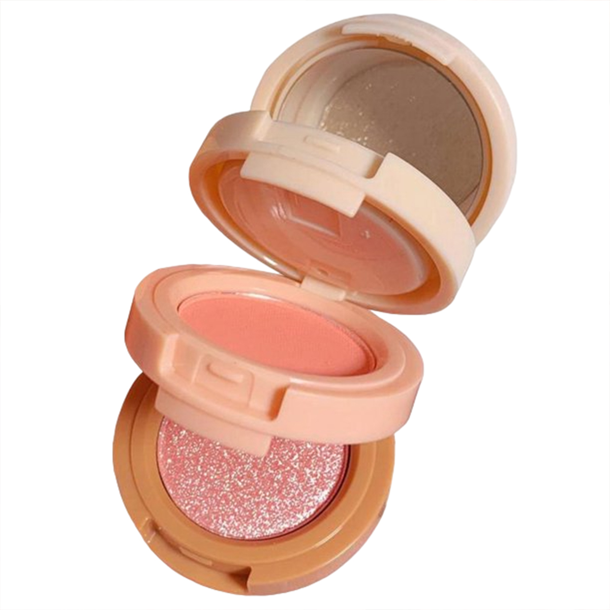 3 In 1 Highlighter Blush Palette Pearly Matte Blush Shiny Eye Shadow Multifunctional Face Makeup Palette