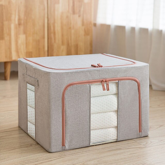 Storage Box 55Liter Foldable Storage Organizers Clothes Blanket Quilt Organizer