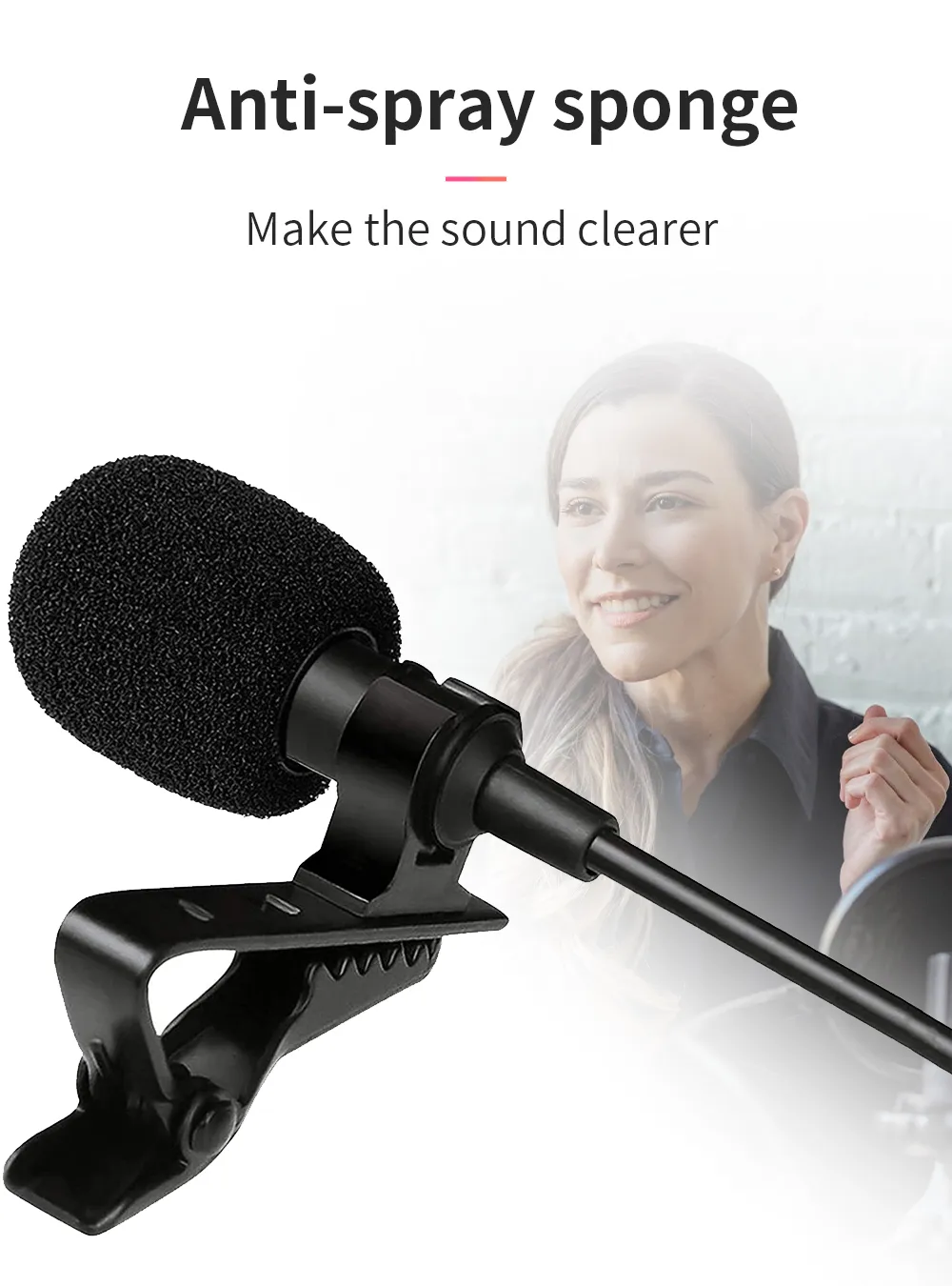 Jmary MC-R1 3.5mm Lavalier Collar Microphone 2M Wire Length with Metal Clip 13 9d3c9a51916ba38a86ea71d603c84ec5