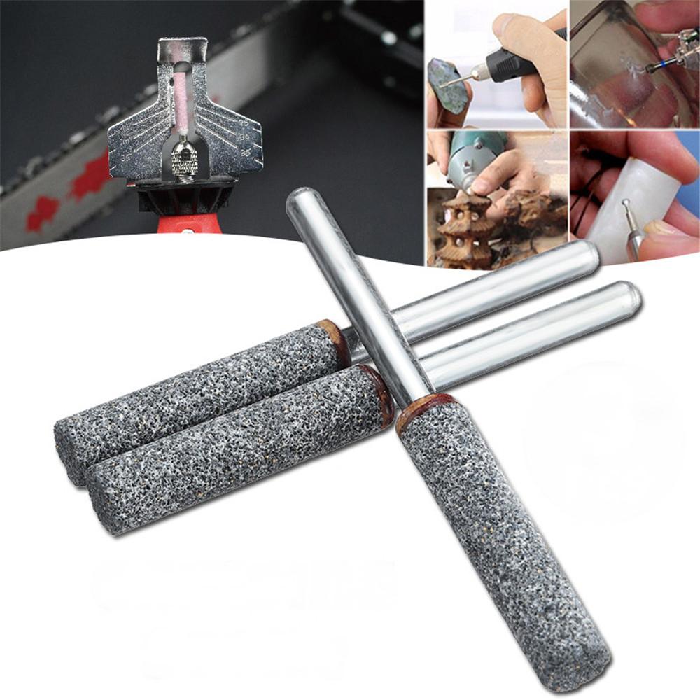 3pcs 5/32" Diamond Chainsaw Sharpener Burr Stone File for Rotary Tool