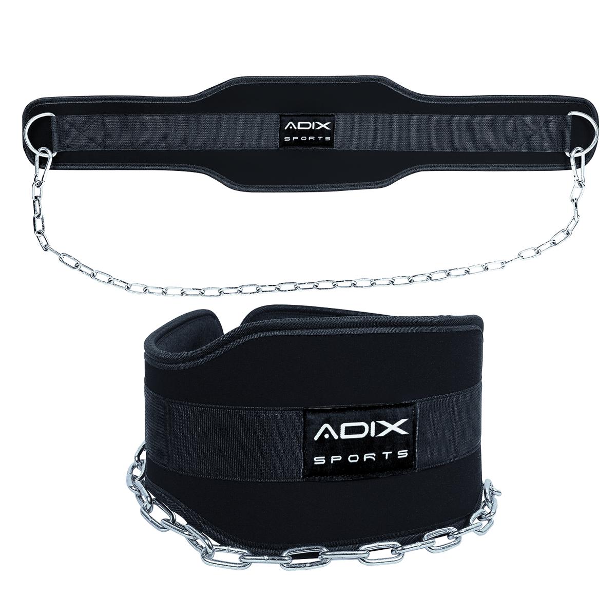 ADIX Sports - Pull Ups Training Weightlifting Powerlifting Bodybuilding Workouts with our Dip Belt with Chain 30 Inches Heavy Duty Steel Lifting Chain Comfortable Single Dipping Belt With Neoprene Back Support