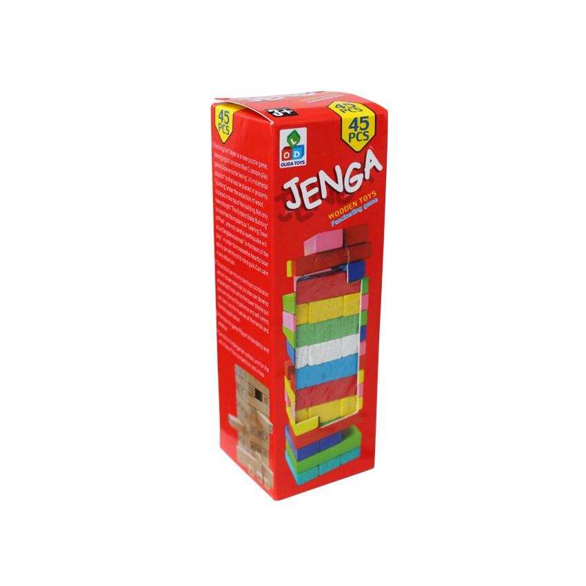 Wooden Rainbow Jenga 54 Pcs Block