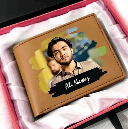 Customize Name and Picture Print Men's Wallet - Personalized Photo Engraved Bi-Fold Slim Wallet for Men