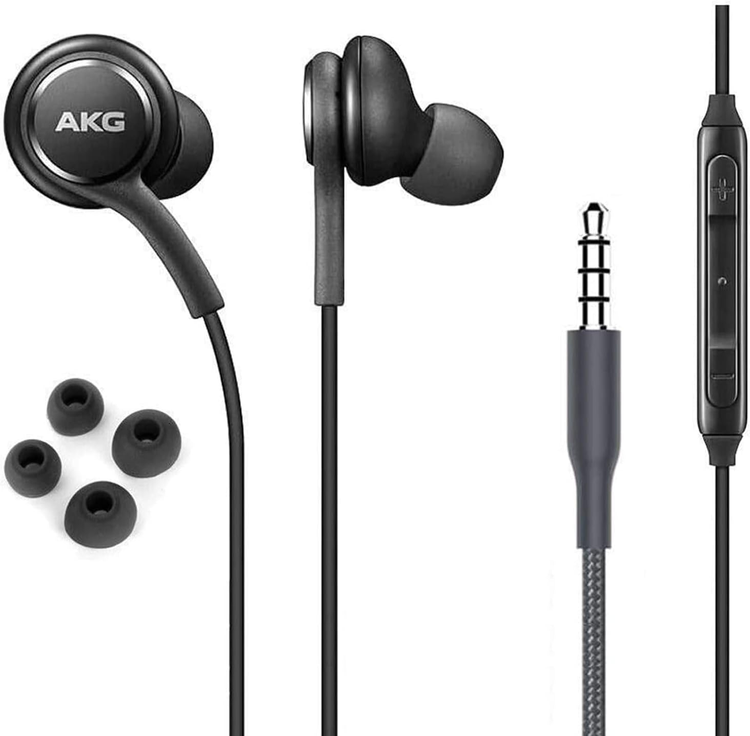 AKG Handsfree - Universal AKG Handfree For All Android Devices Having 3.5mm Headphone Jack - Tuned By Samsung - PUBG AKG Earphone - Handfree For Music - EO-IG955 - Black Color