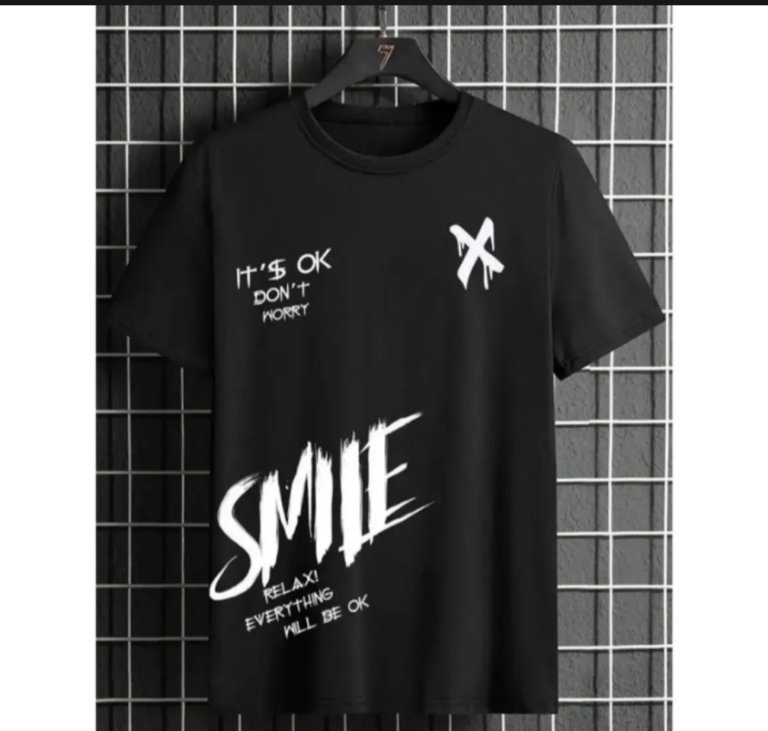 T Shirts For Men & boy New smile x Printed Round Neck Cotton Jersey Fabric Soft and Comfortable T shirts printed High Quality