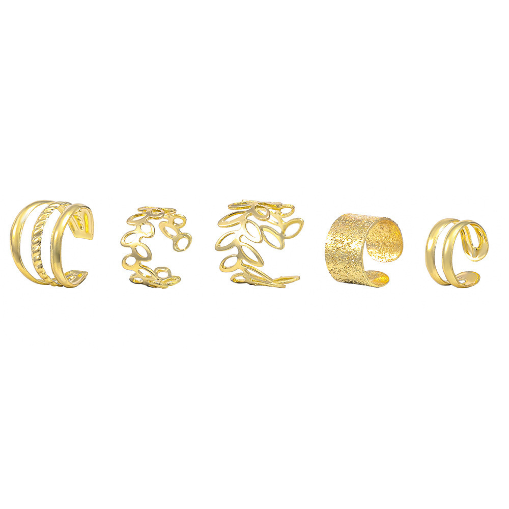 Ear cuff – Non piercing 5Pcs/Set Elegant Colors Leaves Ear Clips for girl & Women's Fashion jewelry