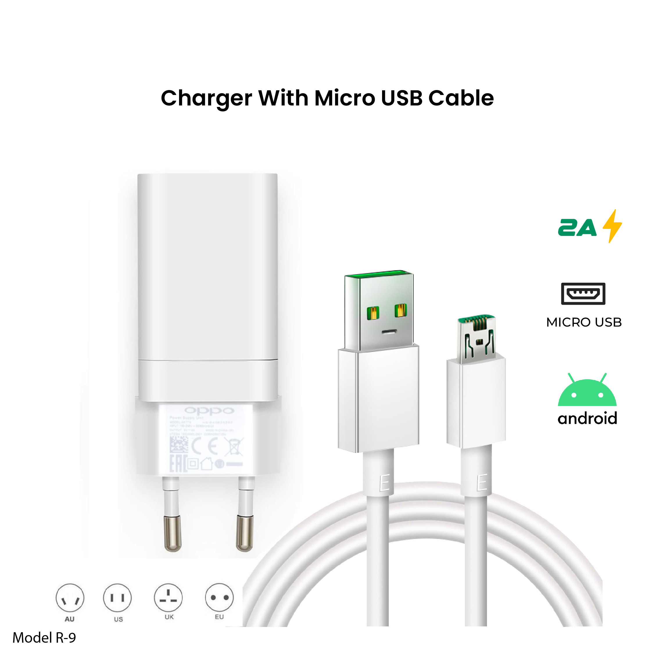Phone Charger Suitable for OPPO, VOOC Flash Charger 5V2A Charging