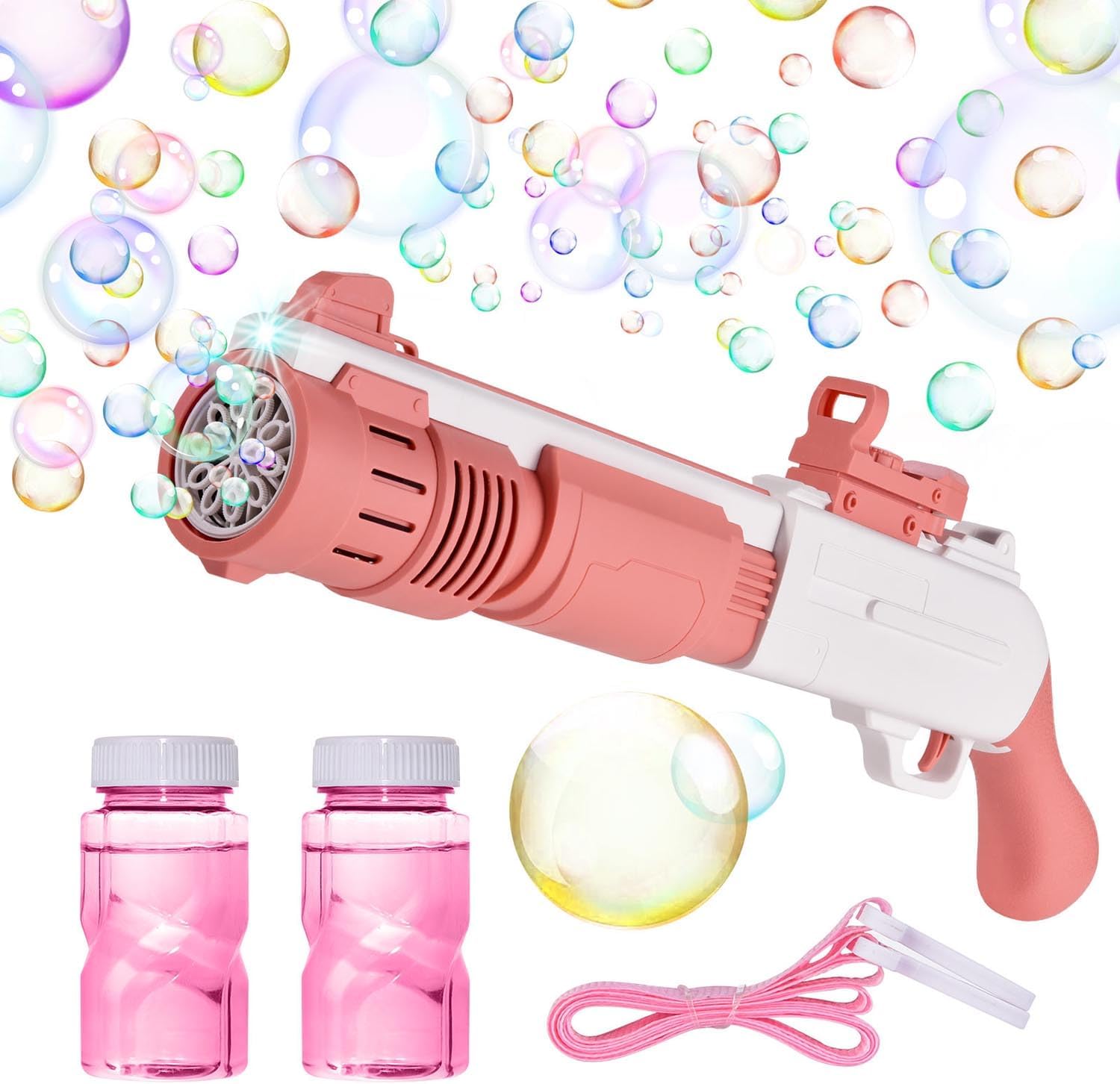 10 Holes Automatic Colorful Bubble Gun Bubble Toy With 100Ml Bubble Liquid