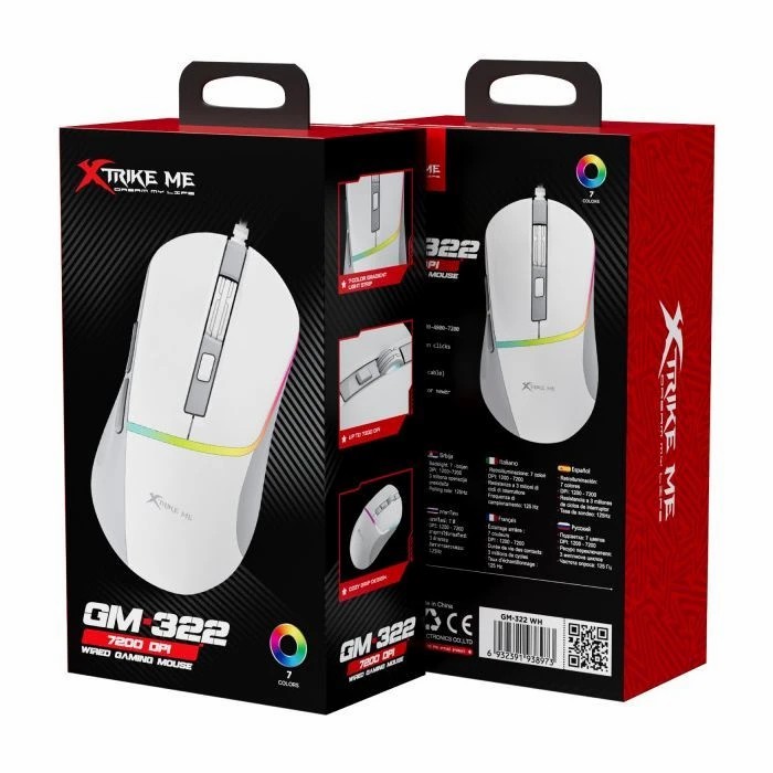 Xtrike Me GM-322 WH Wired RGB Gaming Mouse 7200 DPI 8 9d7617de78c33aa432a08a7be5e516a0