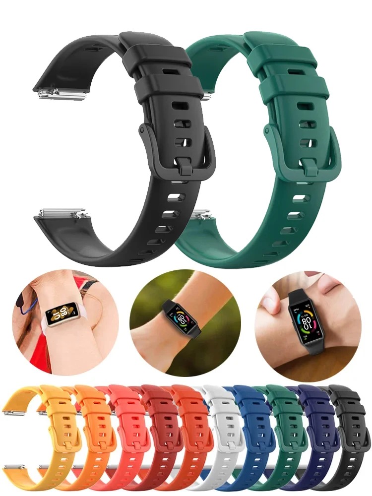 Replacement Silicone Strap for Huawei Band 7 Soft Wristband Smart Watch Band Accessories (Watch Isn't Included)