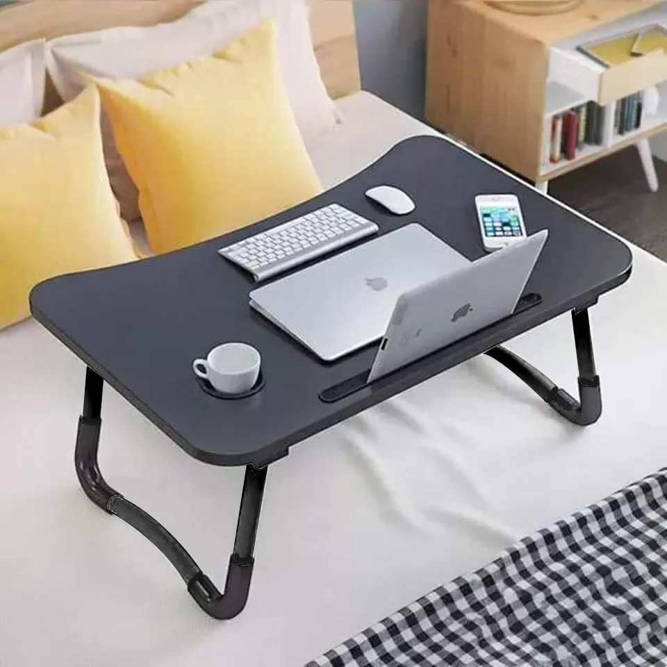 Set of 2 Pcs Wooden Laptop & Study Tables Metal stand , perect height Dormitory Table ergomic gaming table, freelance table, writing table Foldable Laptop table New Design Bed Table Sofa Table Combo Offer