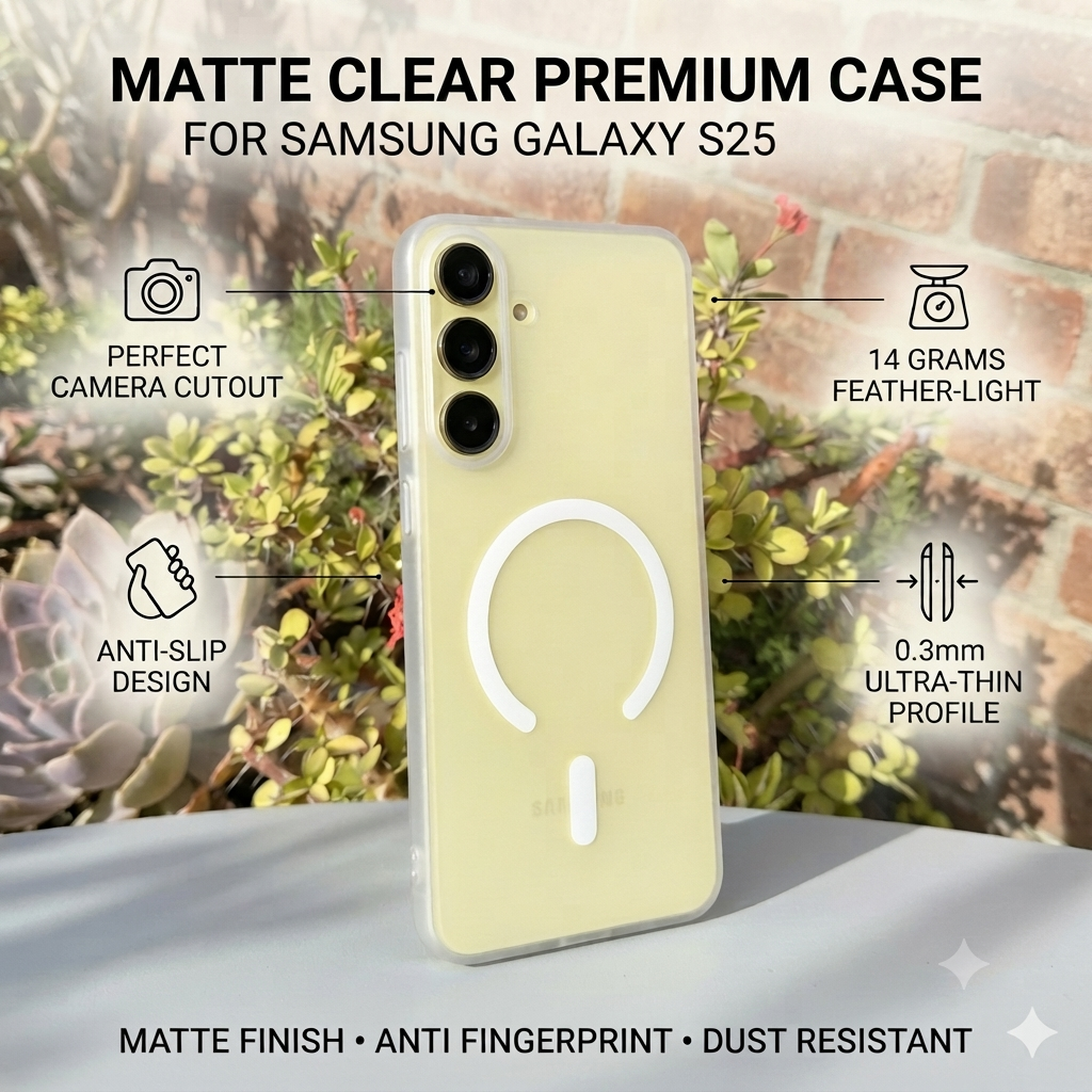 Galaxy S25 5G & S24 5G, Super Air Skin Matte Back Cover (0.3 mm )  Galaxy S25 5G , Soft  Translucent TPU Cover, Anti Fingerprint Express Covers