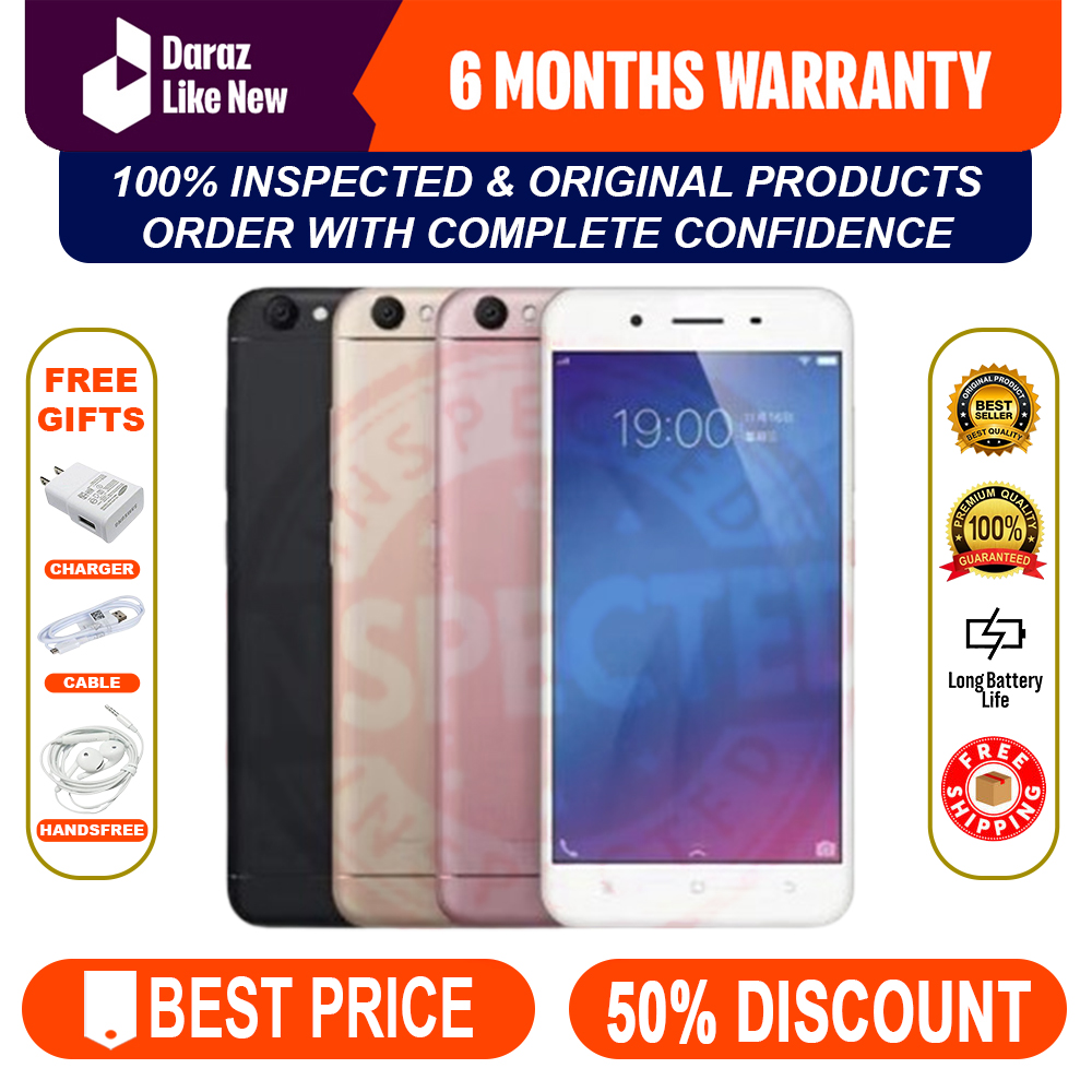 Mobile - Imported Original Vivo Y66 Mobile | 100% INSPECTED | 4GB RAM | 64GB ROM(STORAGE) | 2930mAh Battery | Fresh | Dual Sim PTA Approved | BEST FOR ADULT AND KIDS BOTH | Android 8.1 | Just Like New Condition | With Box, Charger, Cable & FREE Handsfree