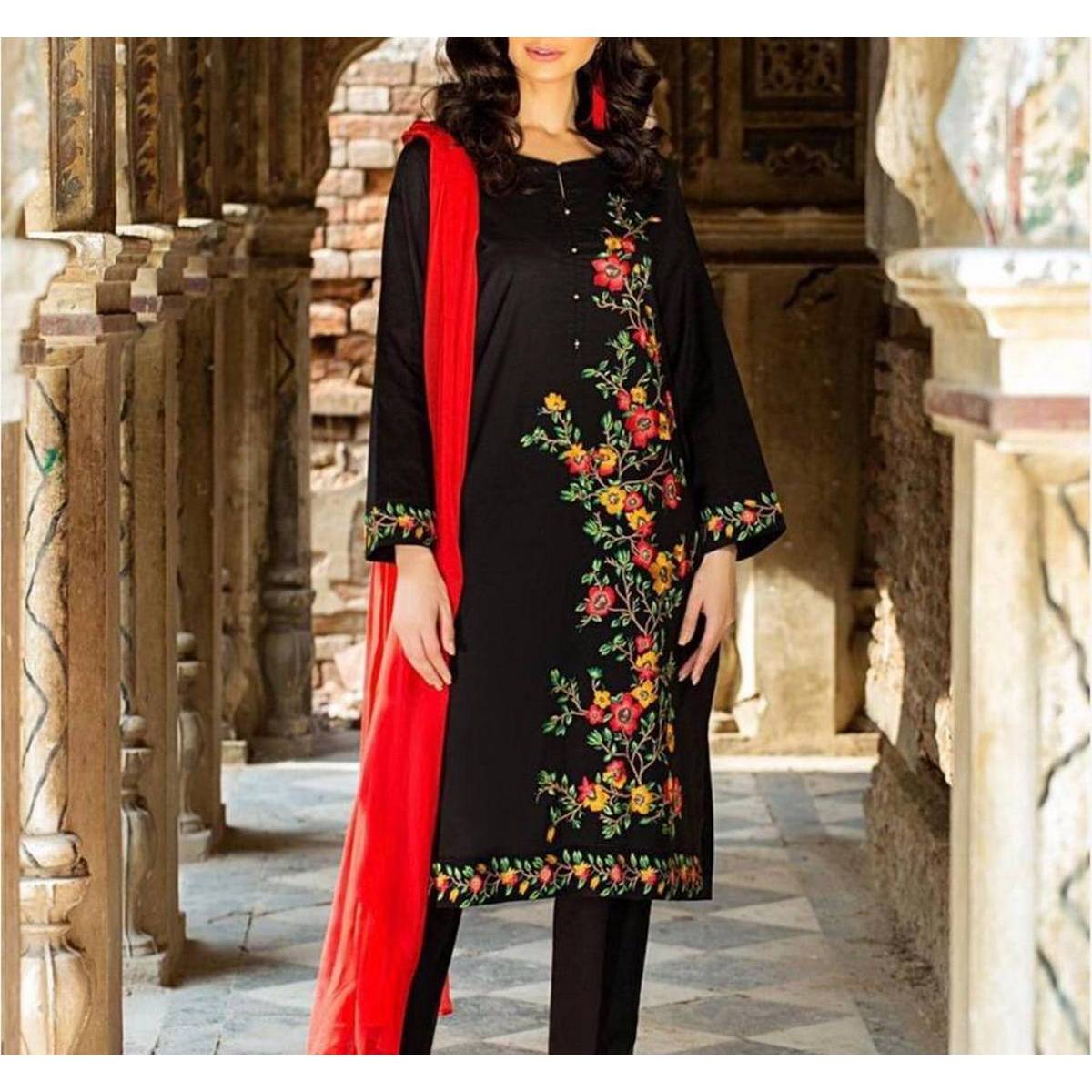 thread embroidery dresses