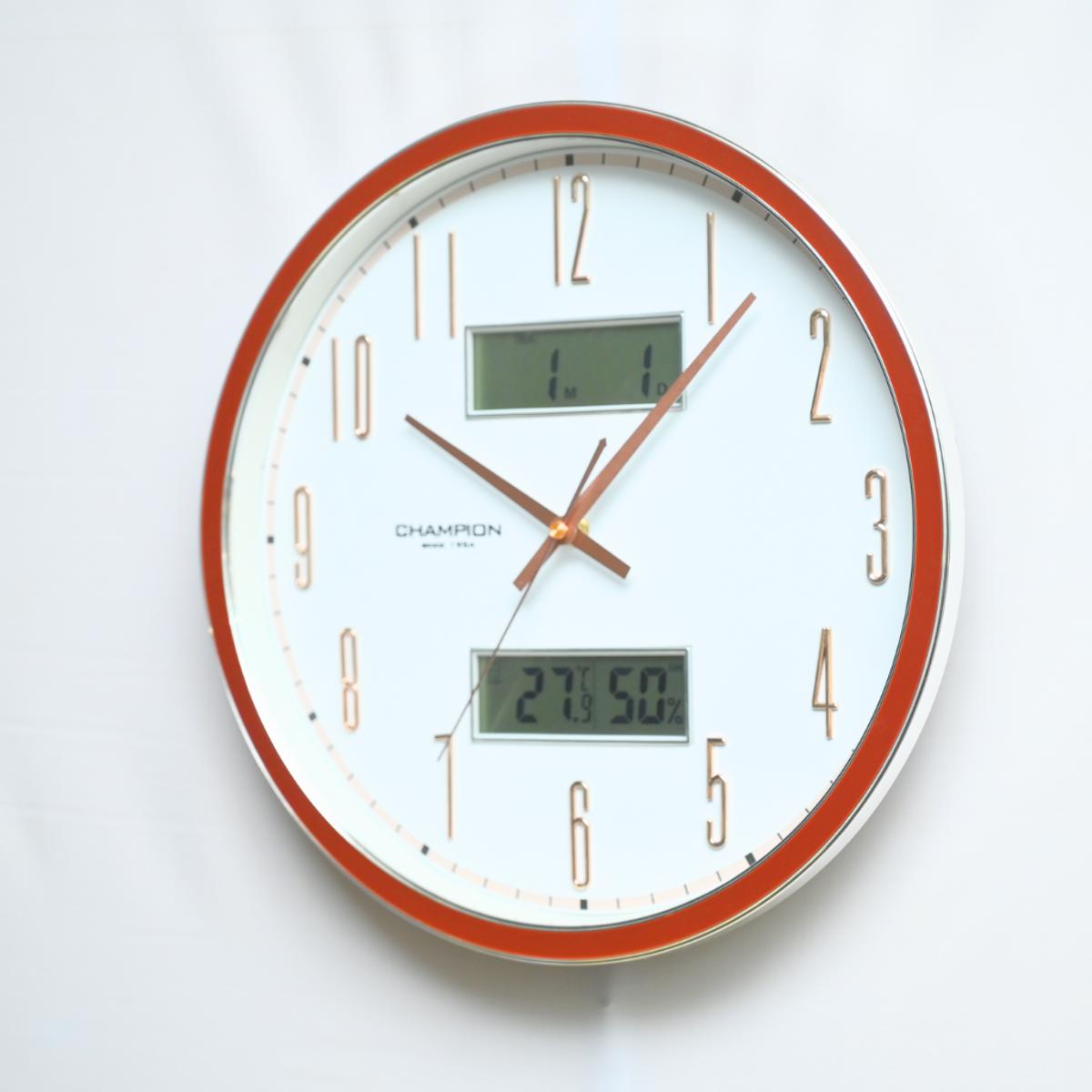 Champion Non Ticking Double LCD Round Wall Clock | Daraz.pk