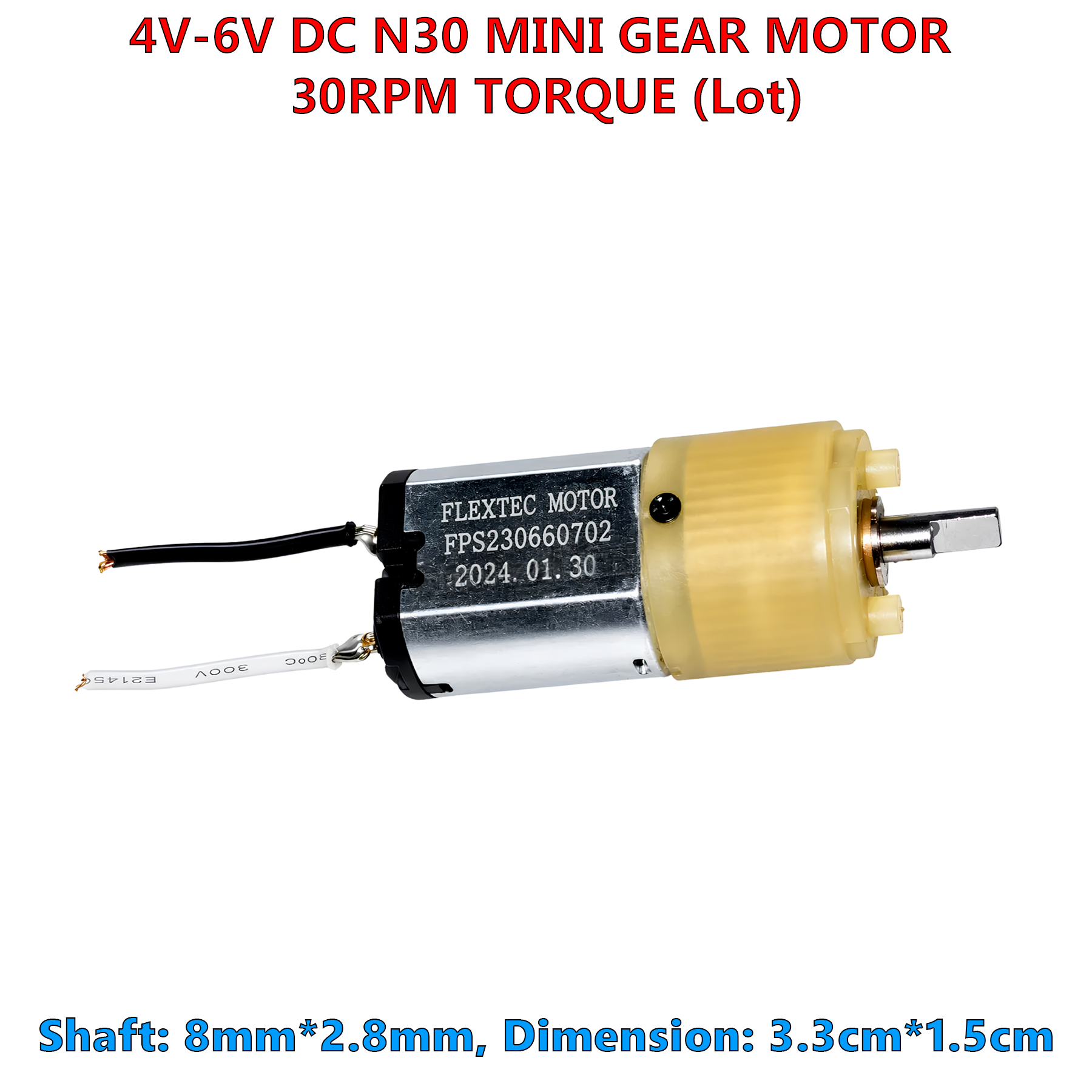DC 4V to 6V N30 Motor Mini Gear Motor Slow Speed Reduction Gearbox Electric Motor for RC Robot DIY 30RPM