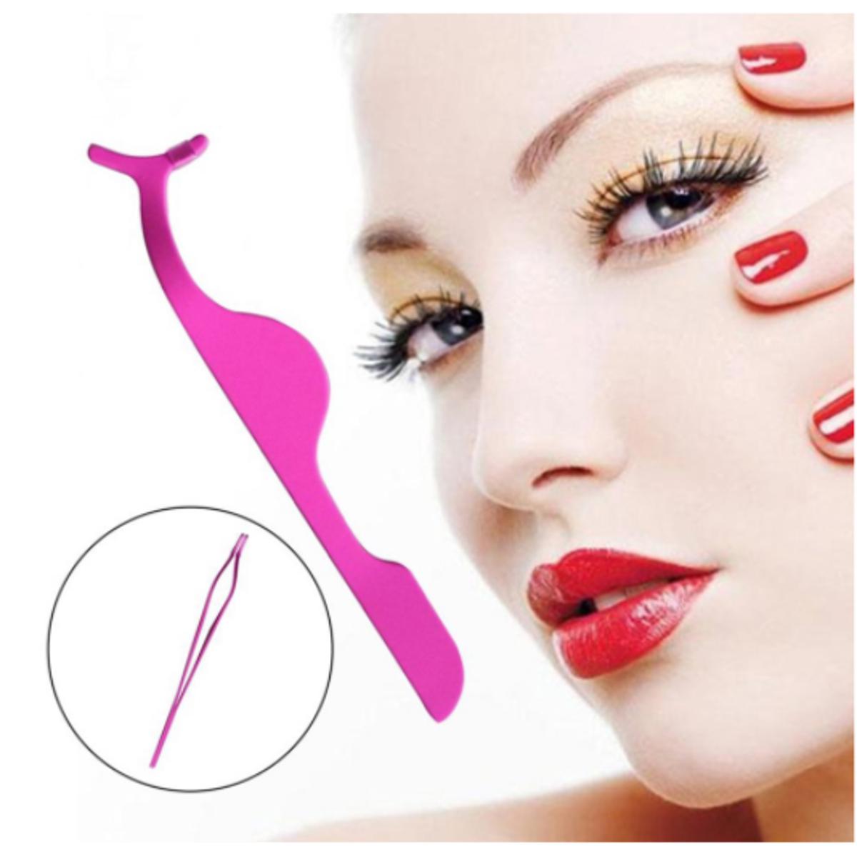 Eyelashes Eyebrow Plastic Tweezers Clip