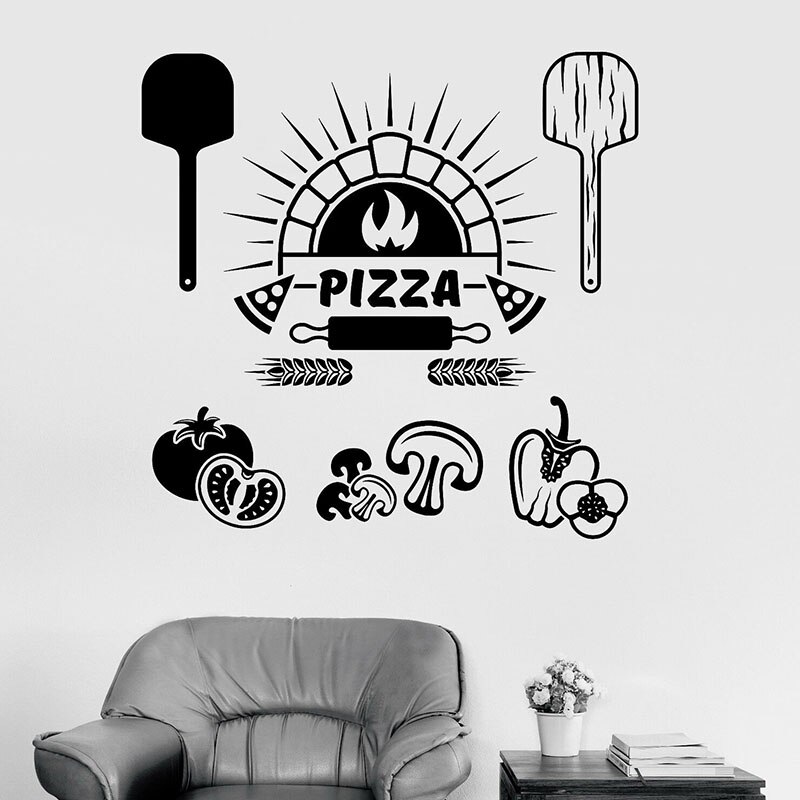 Food Ingredients Wall Decal Pizza Italian Restaurant Kitchen Interior