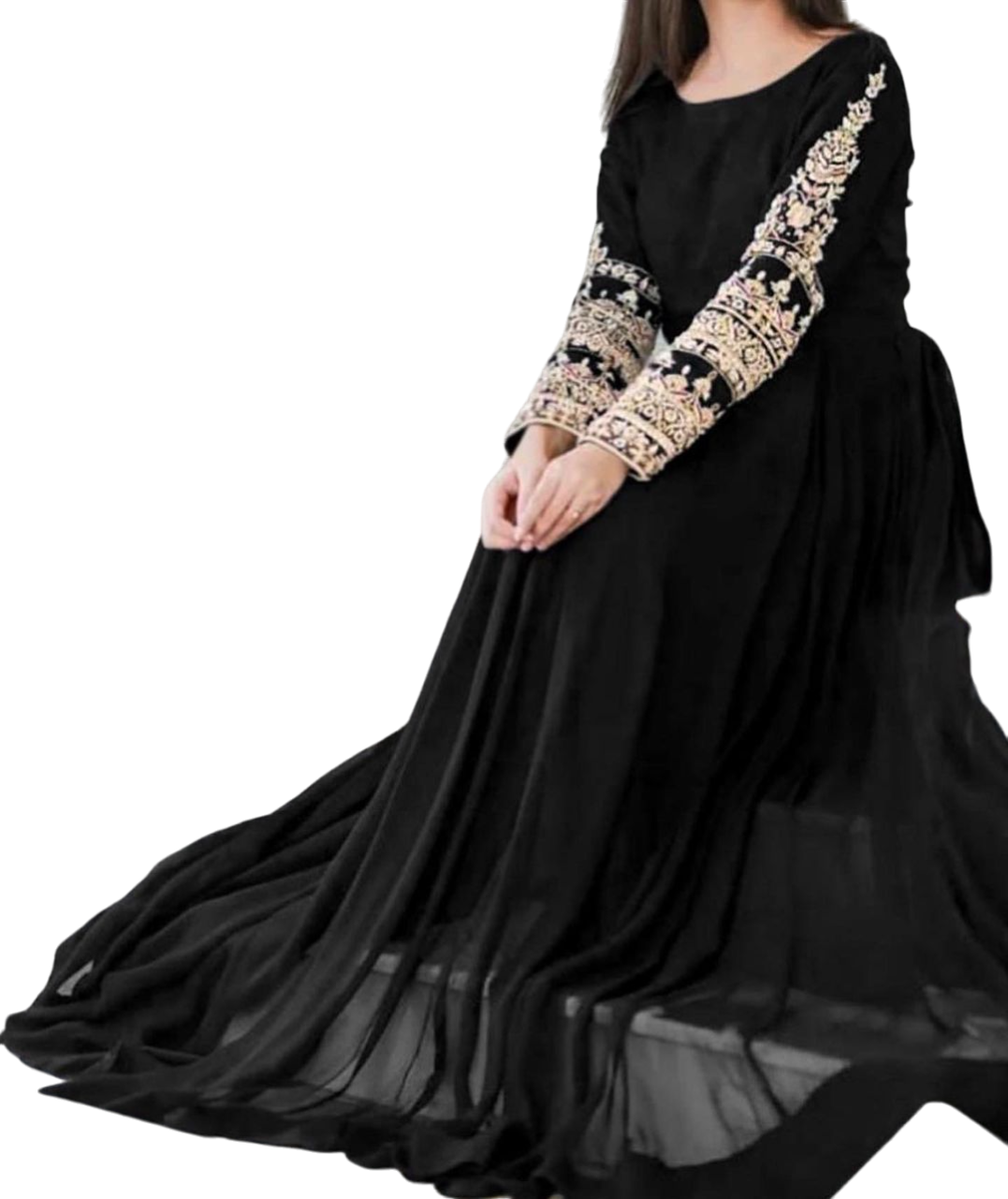 Designer Chiffon Stitched Maxi For Women | New Long Style Embroidered Maxi | Stylish Maxi / Ready to Wear /Wedding Dress For Women/Girls Article May-050 Sale Low Price