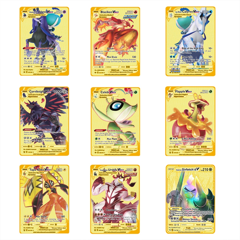 New Pokemon Cards Metal Card Collector's Edition V Vmax Pikachu Venusaur  Greninja Collection Kids Collection Cards: Buy Online at Best Prices in  Pakistan | Daraz.pk