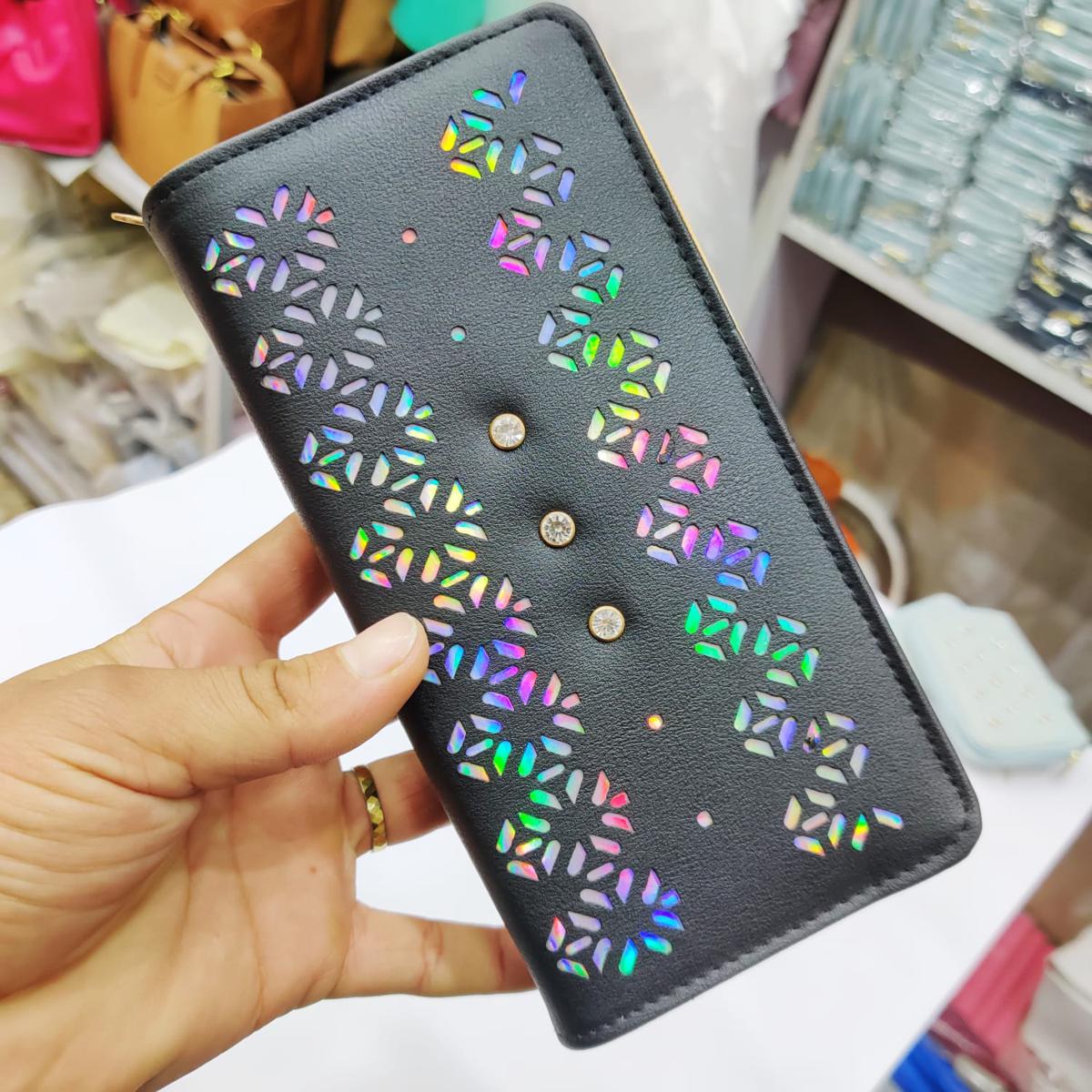 Imported Girls Wallets Double Zippers Long Design Clutch with Card and Mobile Holder or coin pouch and Ladies purse