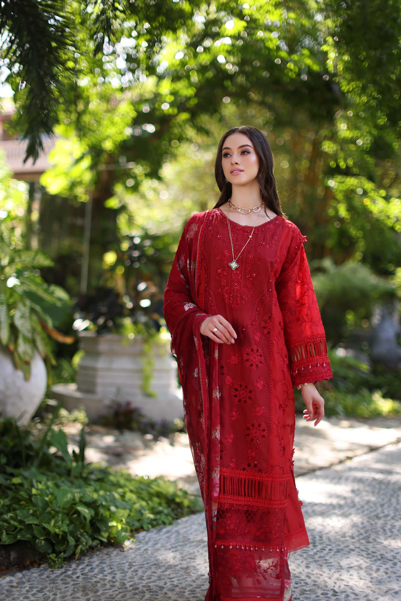 Noor by Saadia Asad Embroidered Chikankari Suits Unstitched 3 Piece NSA21E 8B - Festive Collection main image 1
