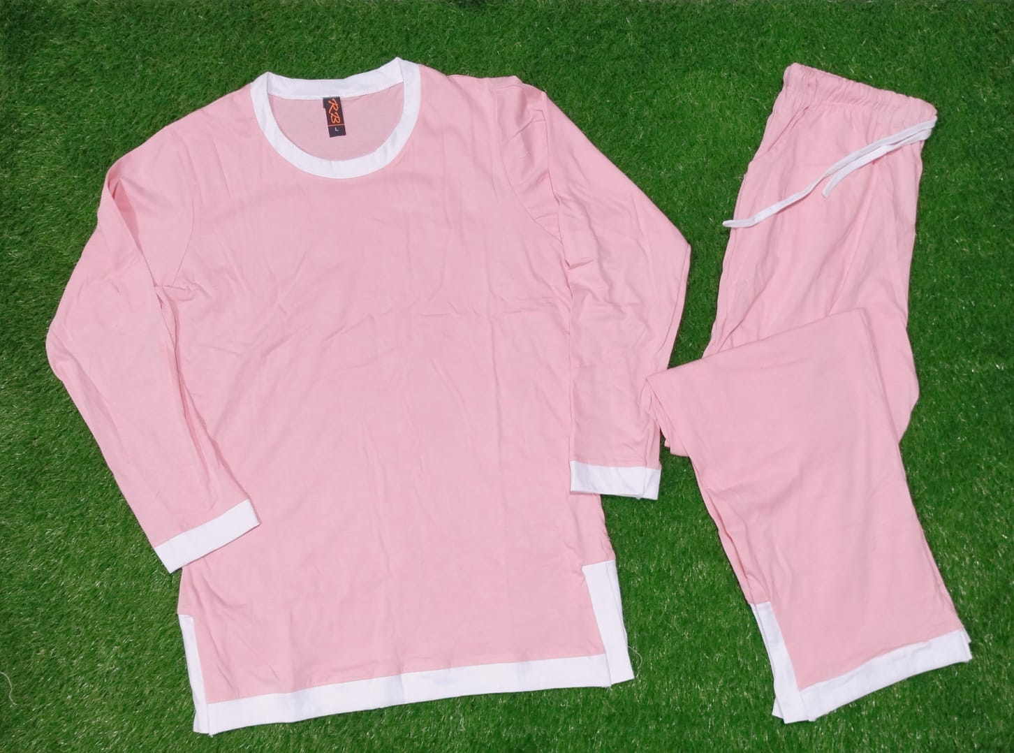 Pink Round neck Flapper style Night Suit For Women