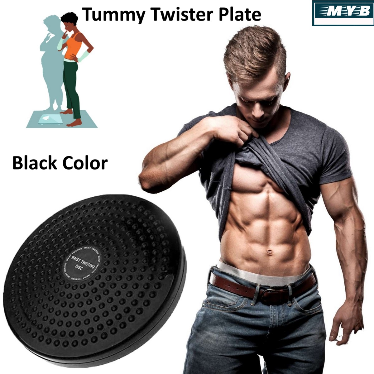 Tummy Twister Disc, AB Twister, Tummy Waist Twisting Disc, Exercise Fitness Slim Machine, Home Gym Exercise