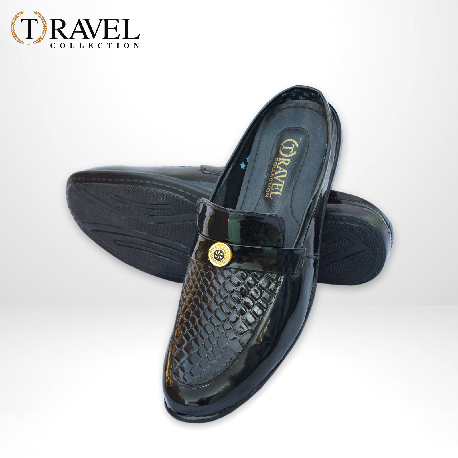 Travel Collection - Patent Loafers Shoes - Best Quality Half Loafers Shoes for Men - Black Color