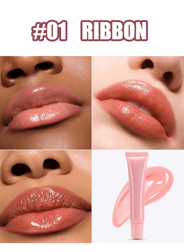 FAFAMOON Peptide Lip Gloss – Long-Lasting, Moisturizing, Non-Stick, No-Budge Lip Stain with Velvet, Mirror Finish – Plumping, Smooth, and Delicate for a Glass-Like Shine – Lip Makeup Cosmetic, Rhode Dupe, Perfect for All-Day Wear – Hydrating