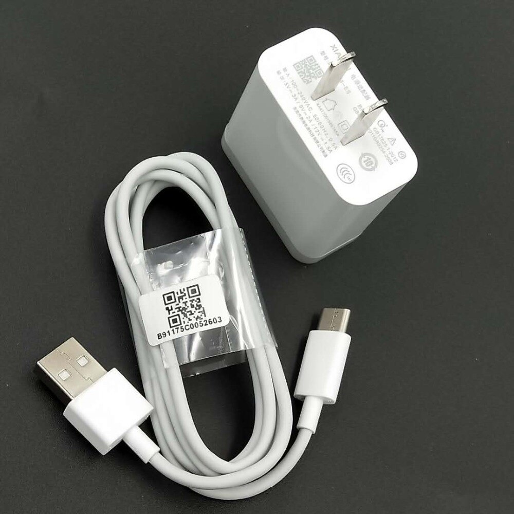 Original XIAOMI Mi 6 QC3.0 US EU USB Fast Charger 18W Adapter Type C Cable for Mi CC9 8 SE 6 6X 5 Mix 2 3 4 Max 2 3 A2 A3 9T Pro price in Pakistan