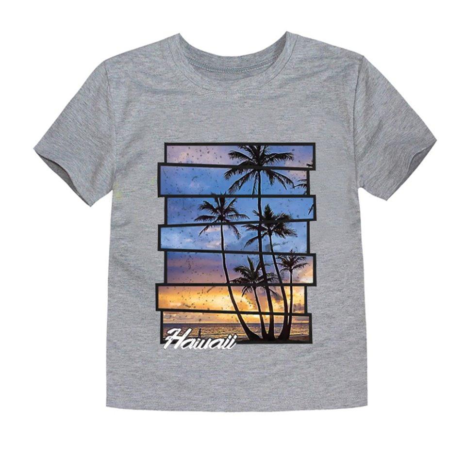 Bindas Collection1 Pc Summer Digital Beach Hawaii Printed Tshirt For Boys / Kids