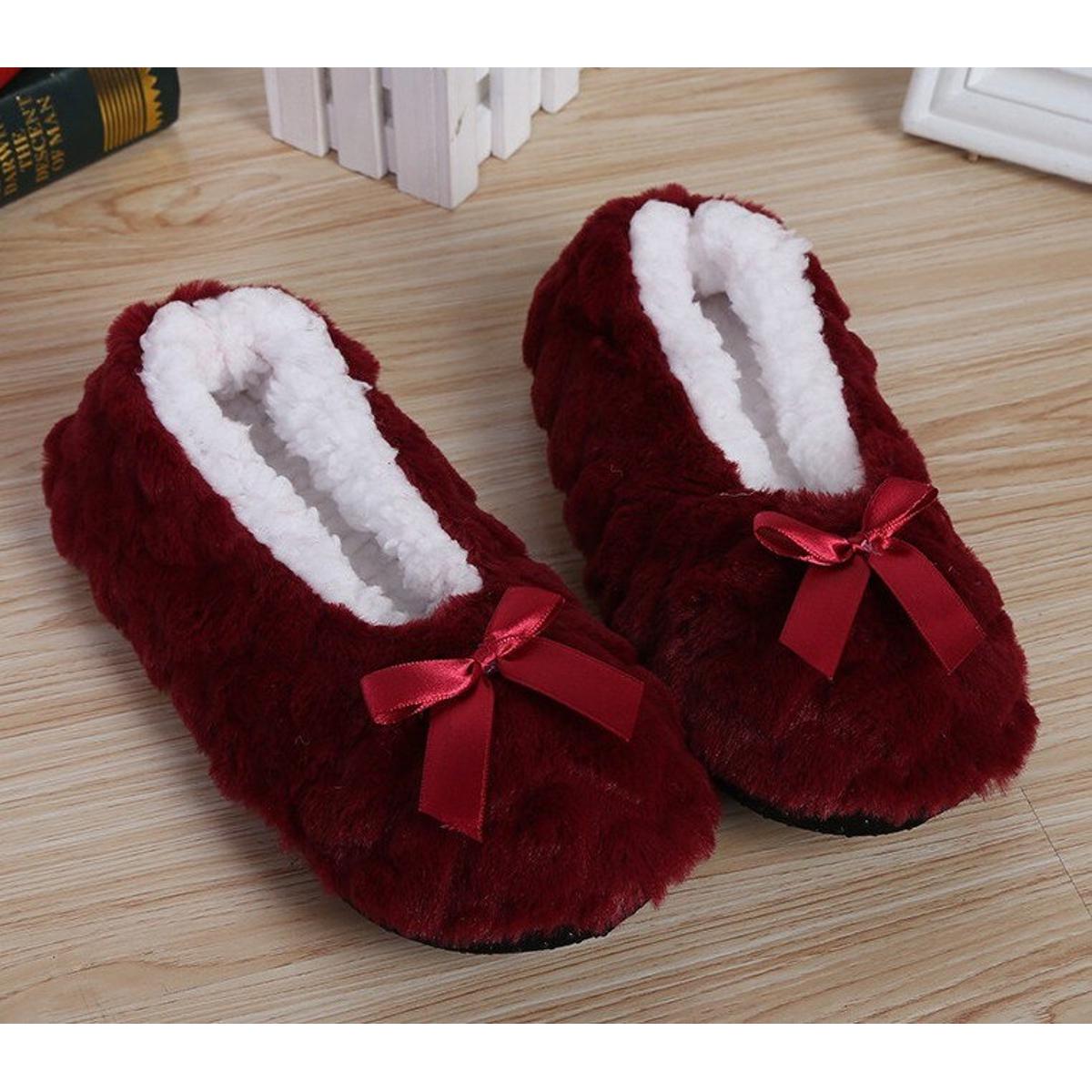Indoor Home Slippers Warm Soft Plush Slippers Non-slip Indoor Slippers