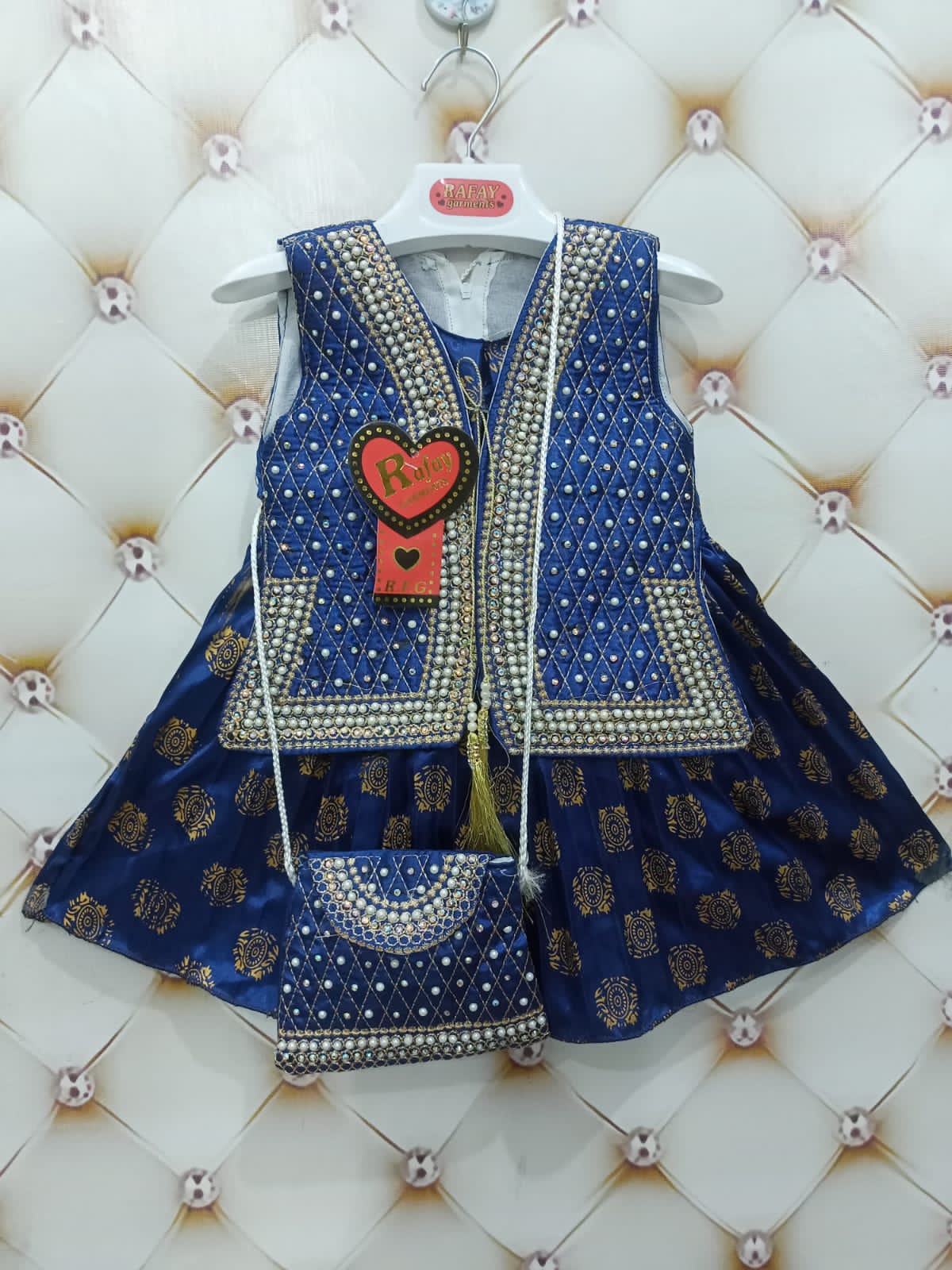 Baby Girl Fancy Dresses Silk Frock With Stone Work