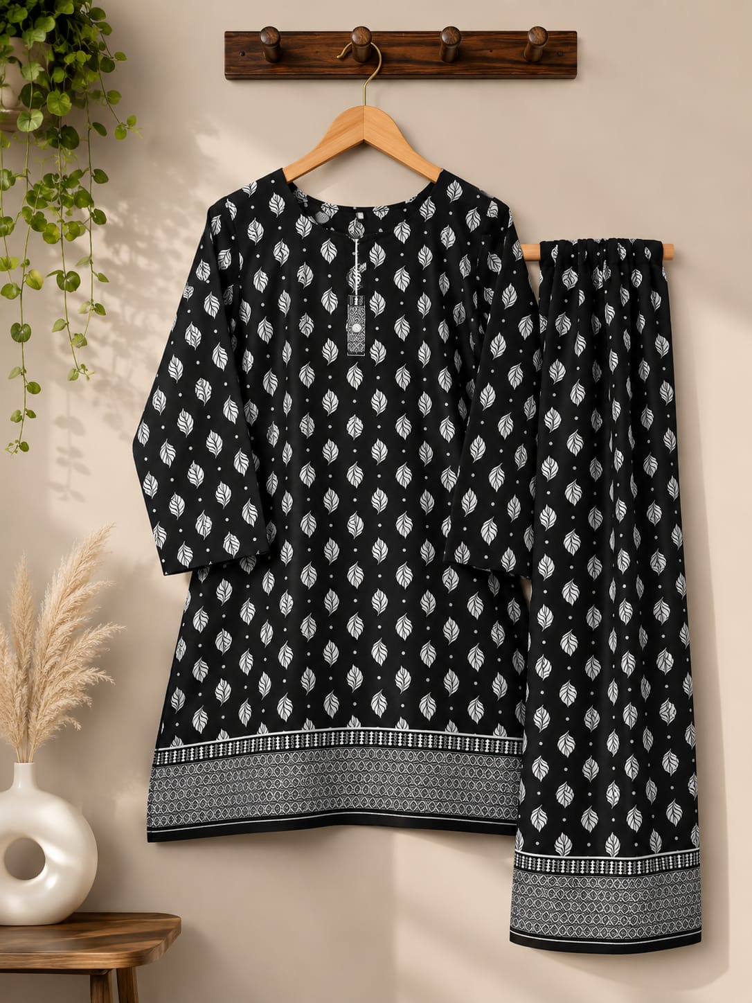 Trendy Cotton Stitched Suit 2-Piece – Soft & Comfortable Fabric – Elegant Everyday Wear – Perfect for Casual, Work & Gatherings