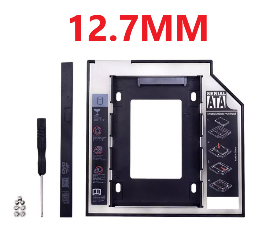 FAT 2nd HDD Caddy 12.7mm / Universal Sata 3.0 Fat 2nd Hdd Caddy for Laptop / Replace your dvd room with 2nd hdd caddy for 2nd hard drive for storage