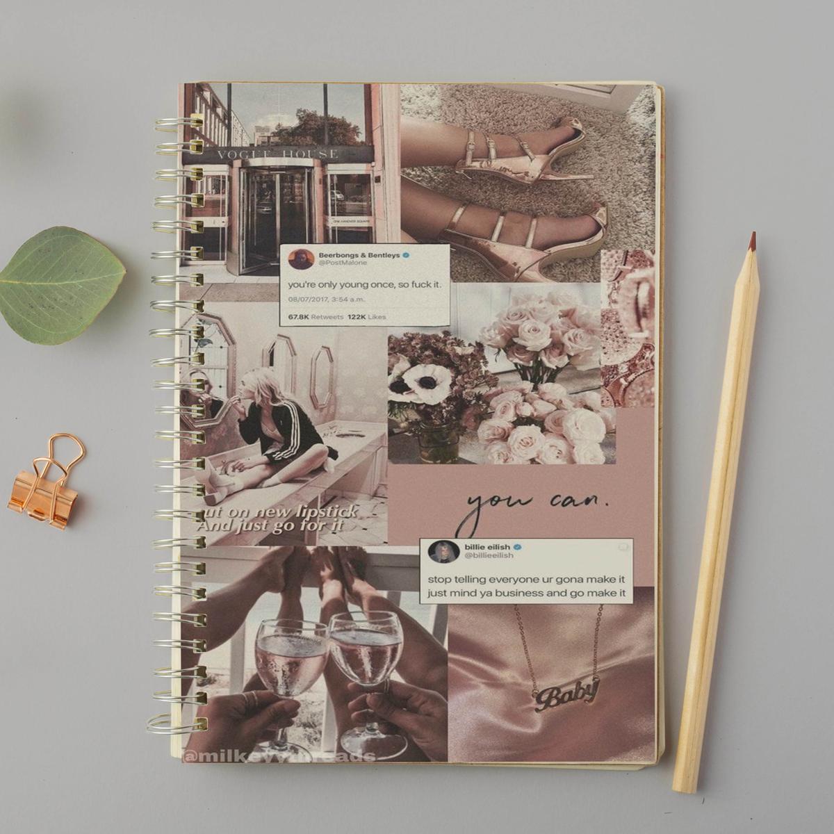 Aesthetic PinkSpiral Notebook Daraz.pk