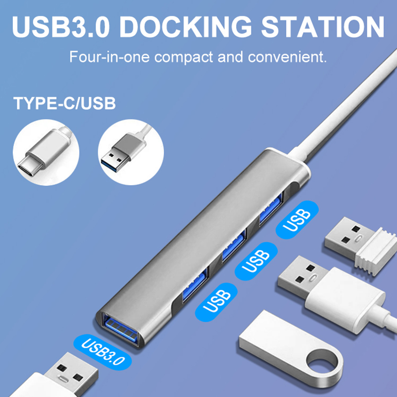 4 in 1 USB 3.0 Hub Type C Multi-Distributor Adapter USB Docking Station 3.0 2.0 4 Ports OTG Hub Suitable For Mobile Phone Laptop Ratings 1