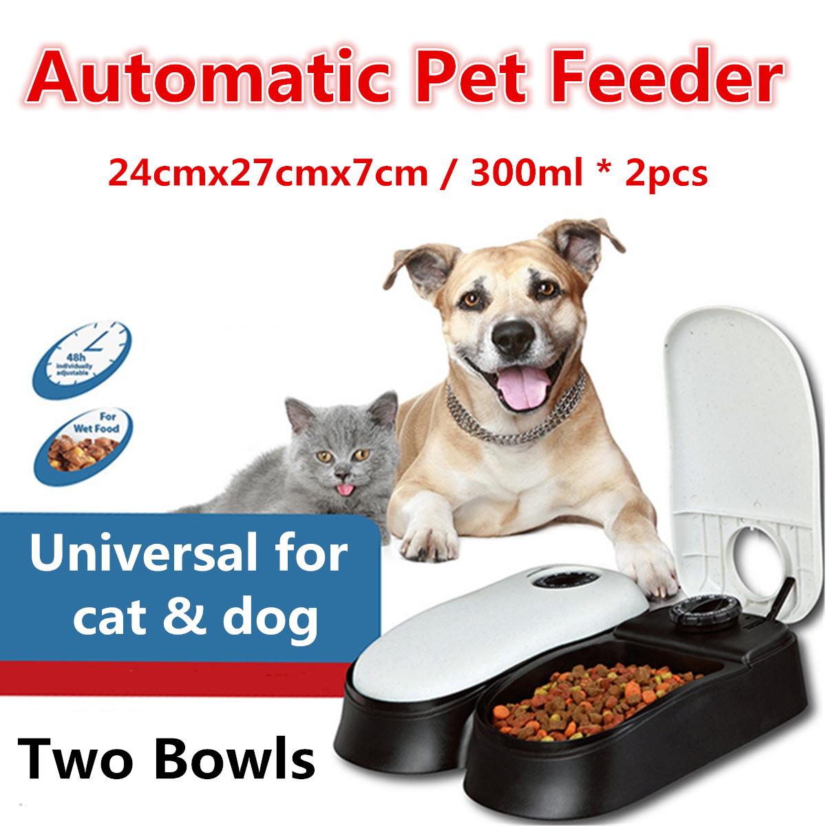 Universal Cat Dog 2 Bowls Design W Ice Pack Automatic Pet Feeder