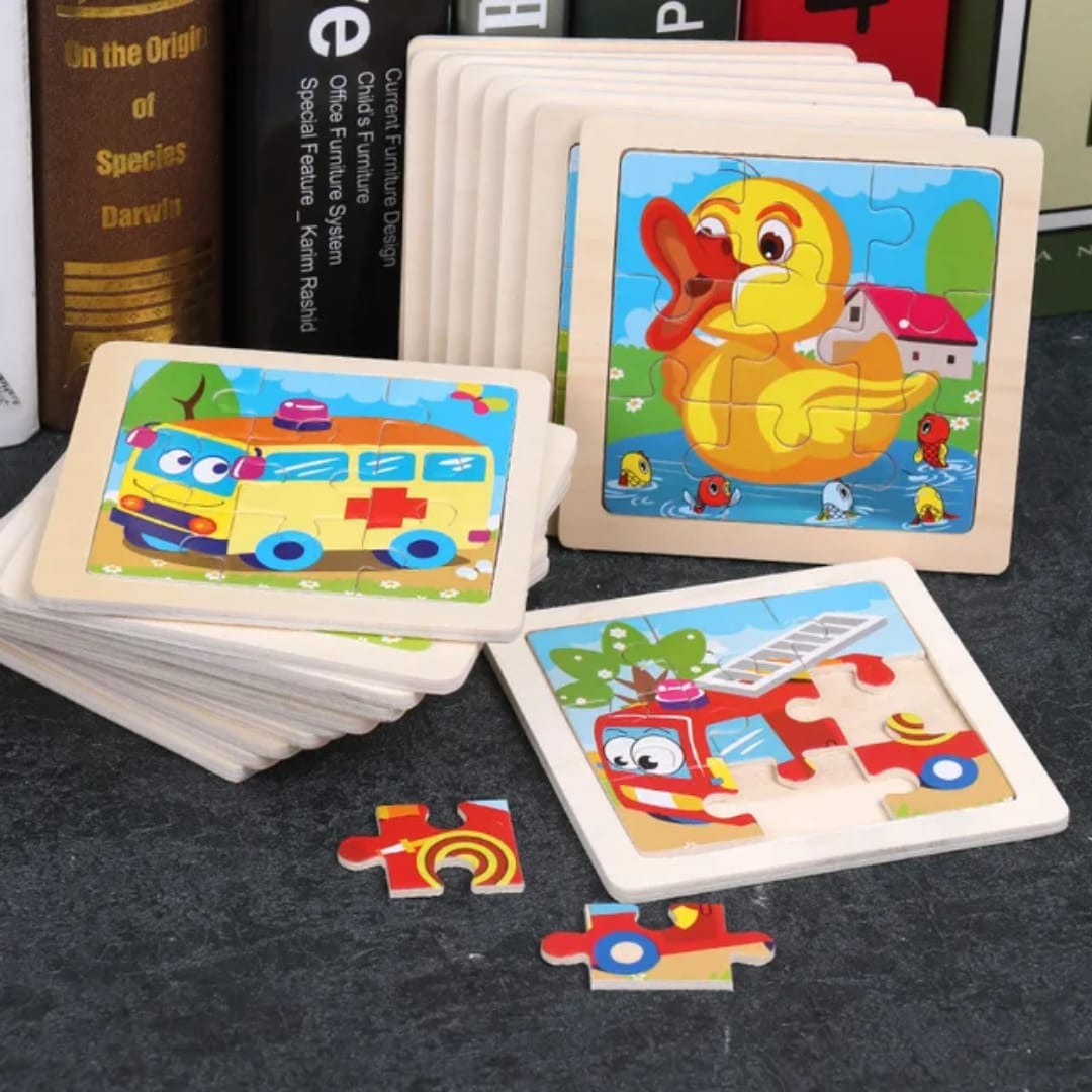 Jigsaw Puzzle - Puzzles For Kids - Puzzle - Montessori Wooden Picture Puzzles for Kids - Wooden Puzzles For Kids - Activity Toys For Kids - Wooden Puzzle - Easy Puzzles For Kids - 3D Wooden Jigsaw Puzzles For Child's Development - Best Gift For Kids