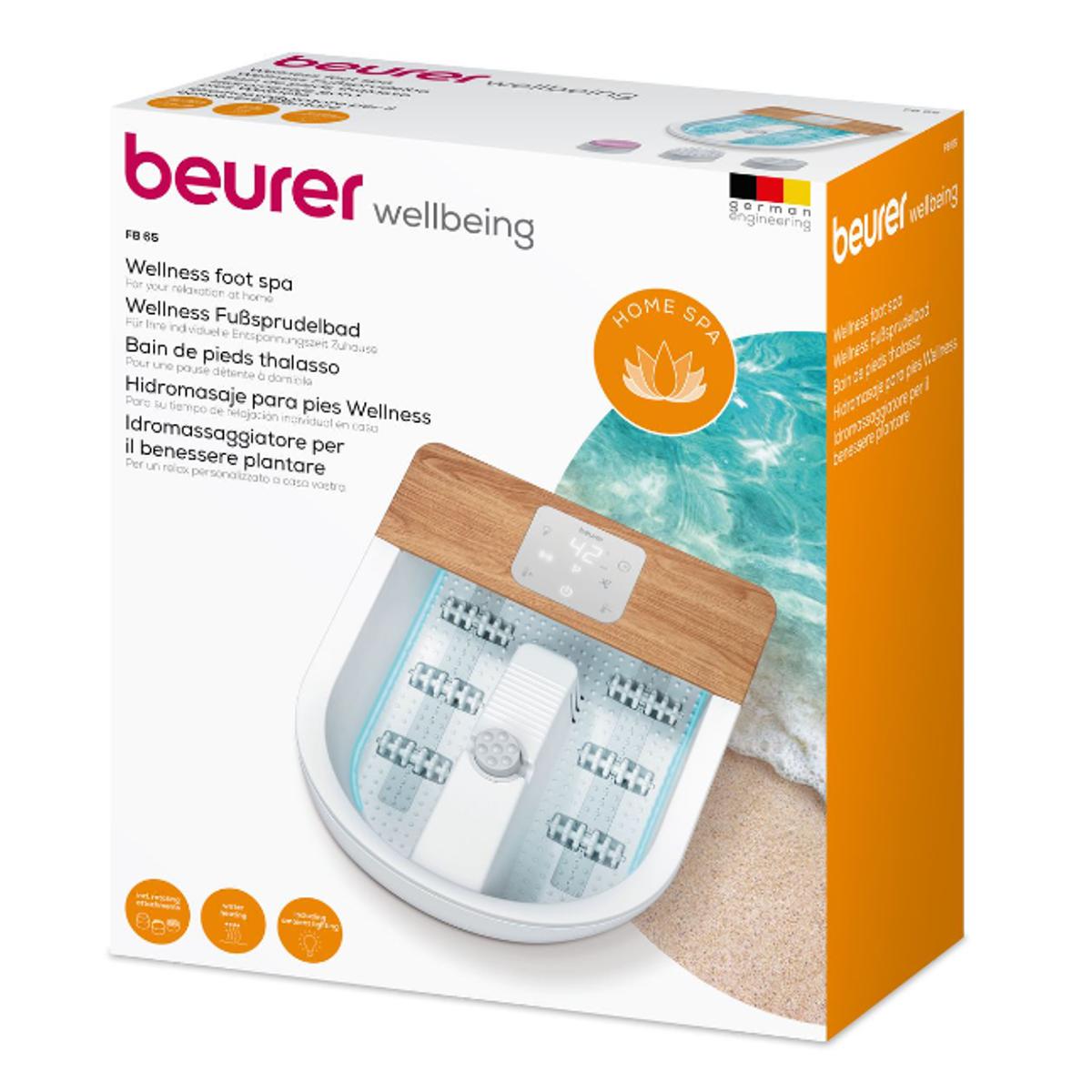Beurer FB 65 Wellness Foot Spa With Water Heating And Switchable Lighting, Integrated Rotating Pedicure Station, Relaxing Vibration And Bubble Massage - View #11