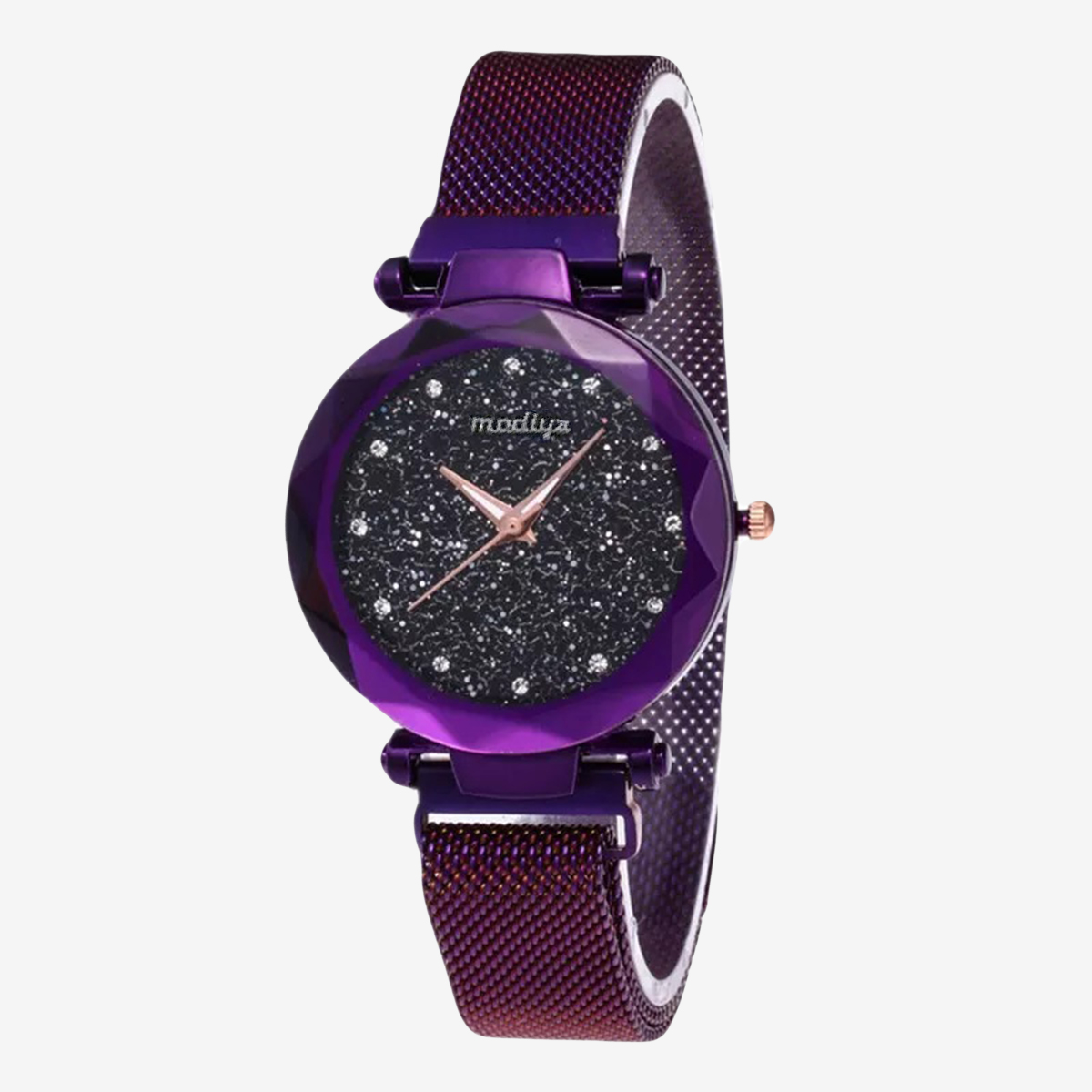 iDOR PROMO Girls Quartz Watch Magnetic Buckle Ladies Wristwatch Women Fashion Starry Sky Magnetic Mesh Steel Strap Chain Girl Clock Waches