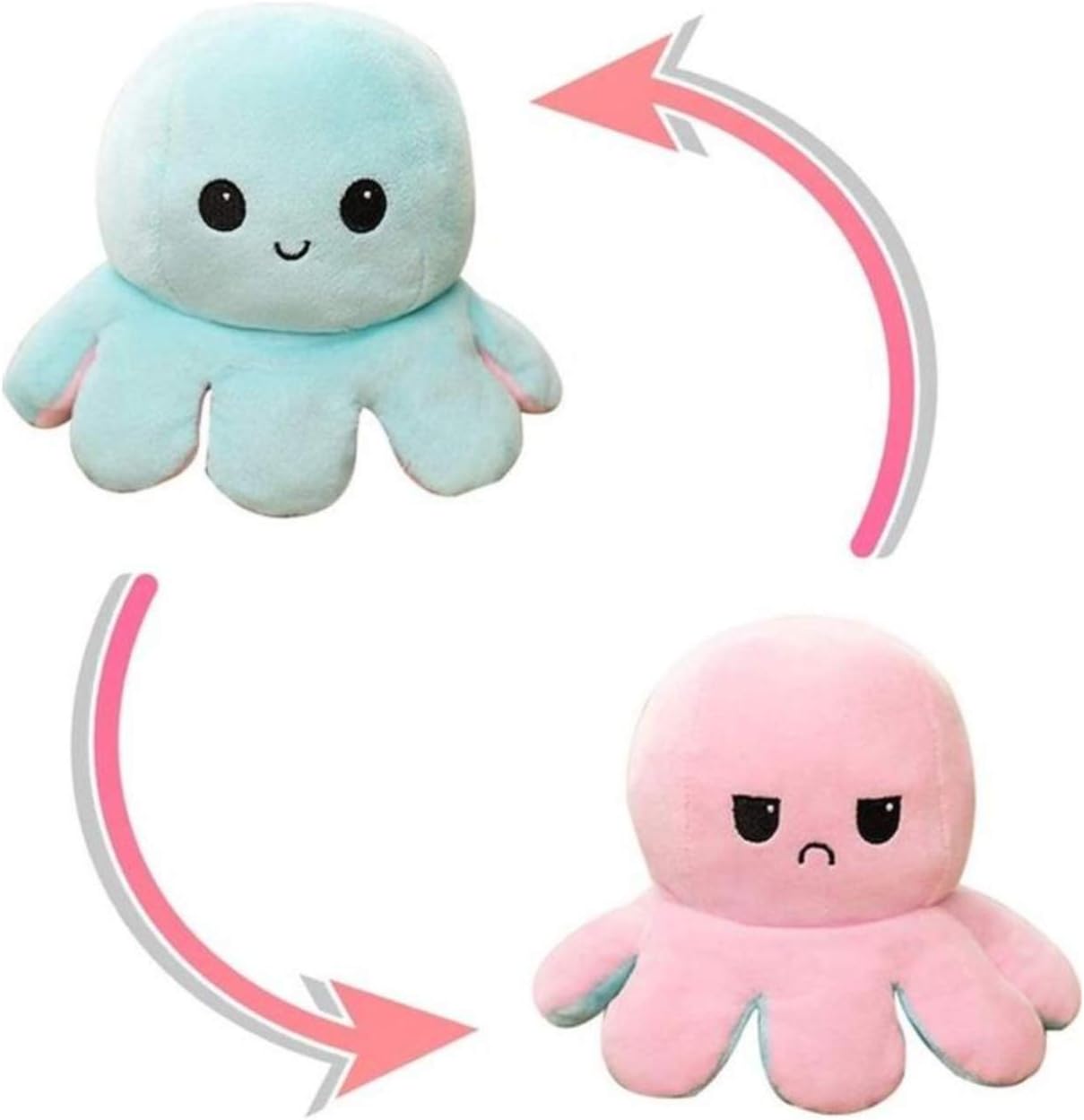Cute Double-sided Octopus Flip Plushie, Reversible Octopus Plush Stuffed Animals Doll Creative Toy Gifts for Kids, Girls, Boys, Friends